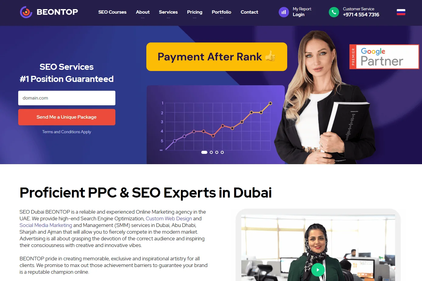 BeOnTop Dubai SEO payment after rank model