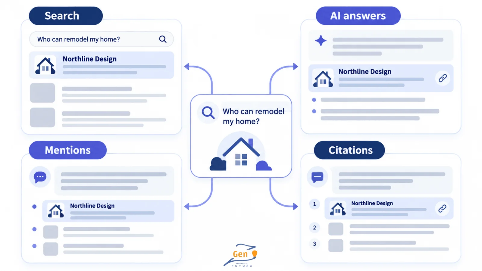 Your brand appears in search results and AI answers
