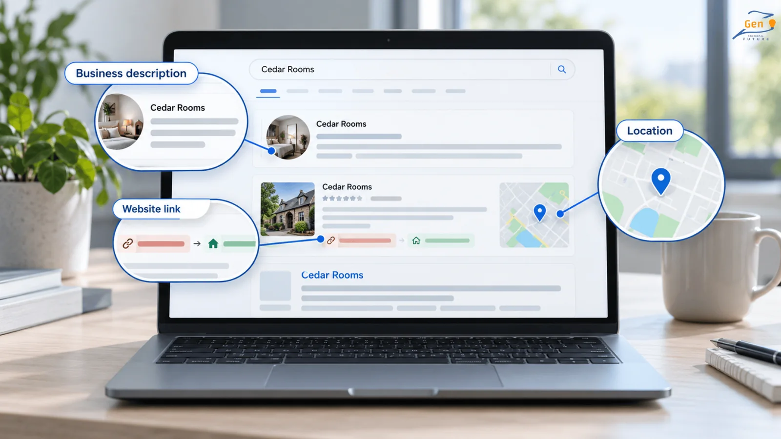 Facebook or a directory appears before your official website