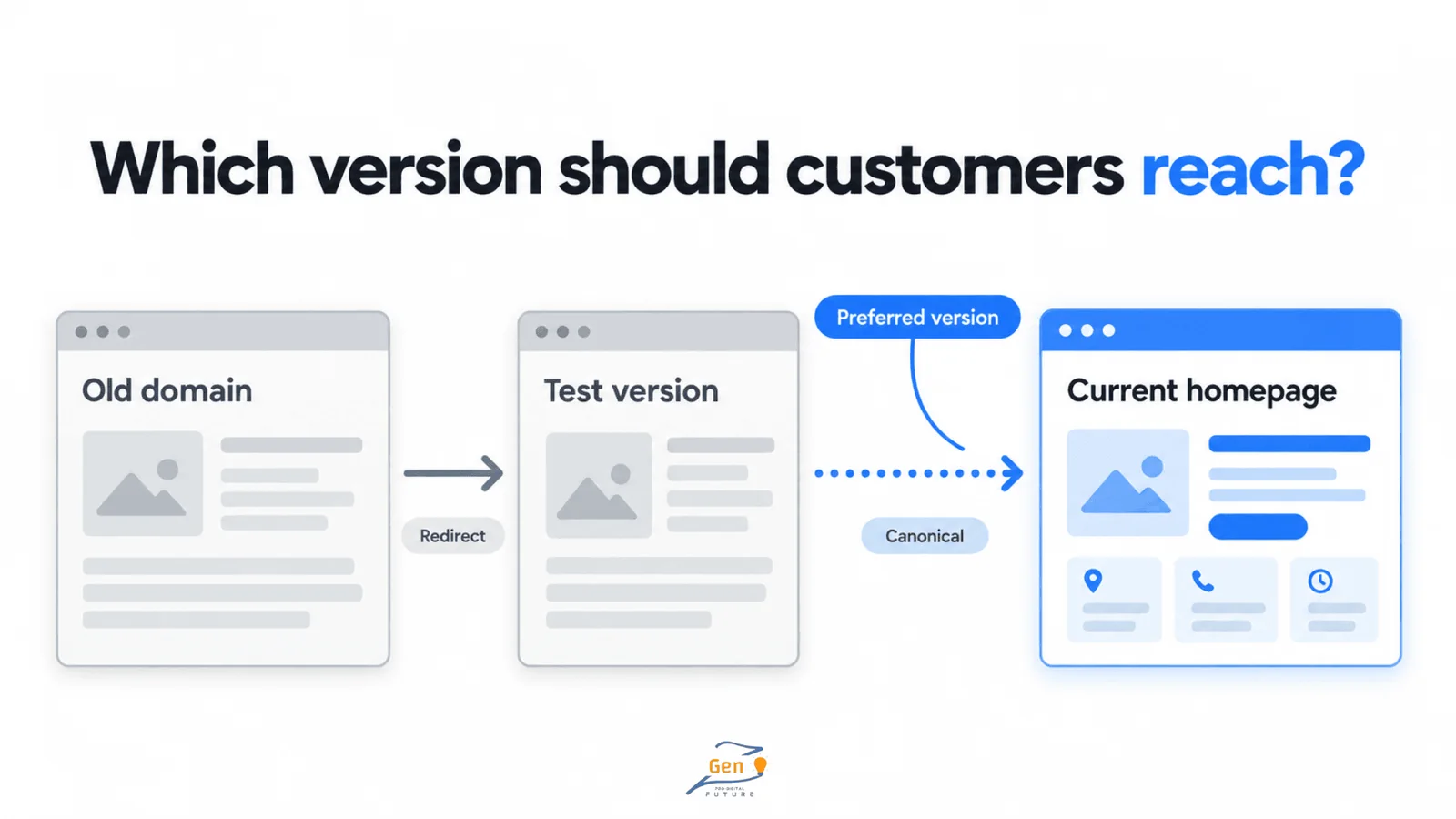 An old page or website version appears instead
