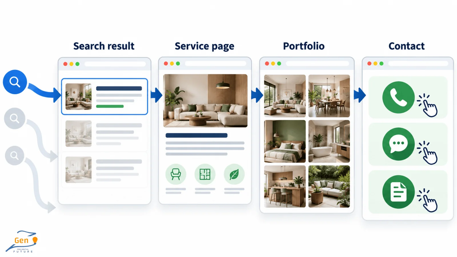 The right people click and take small actions towards a service