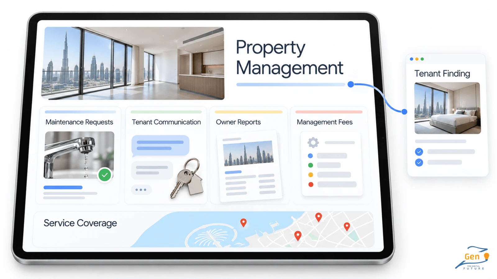 service page example for property management service business seo