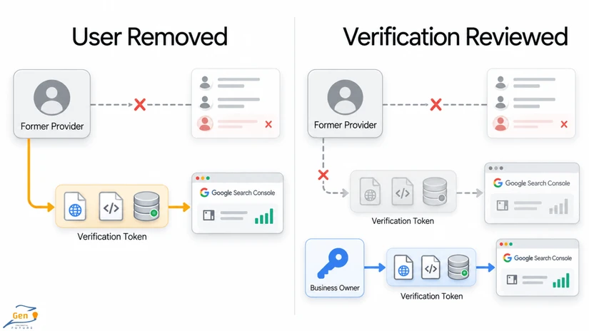 search console verification token left behind as a negative seo risk