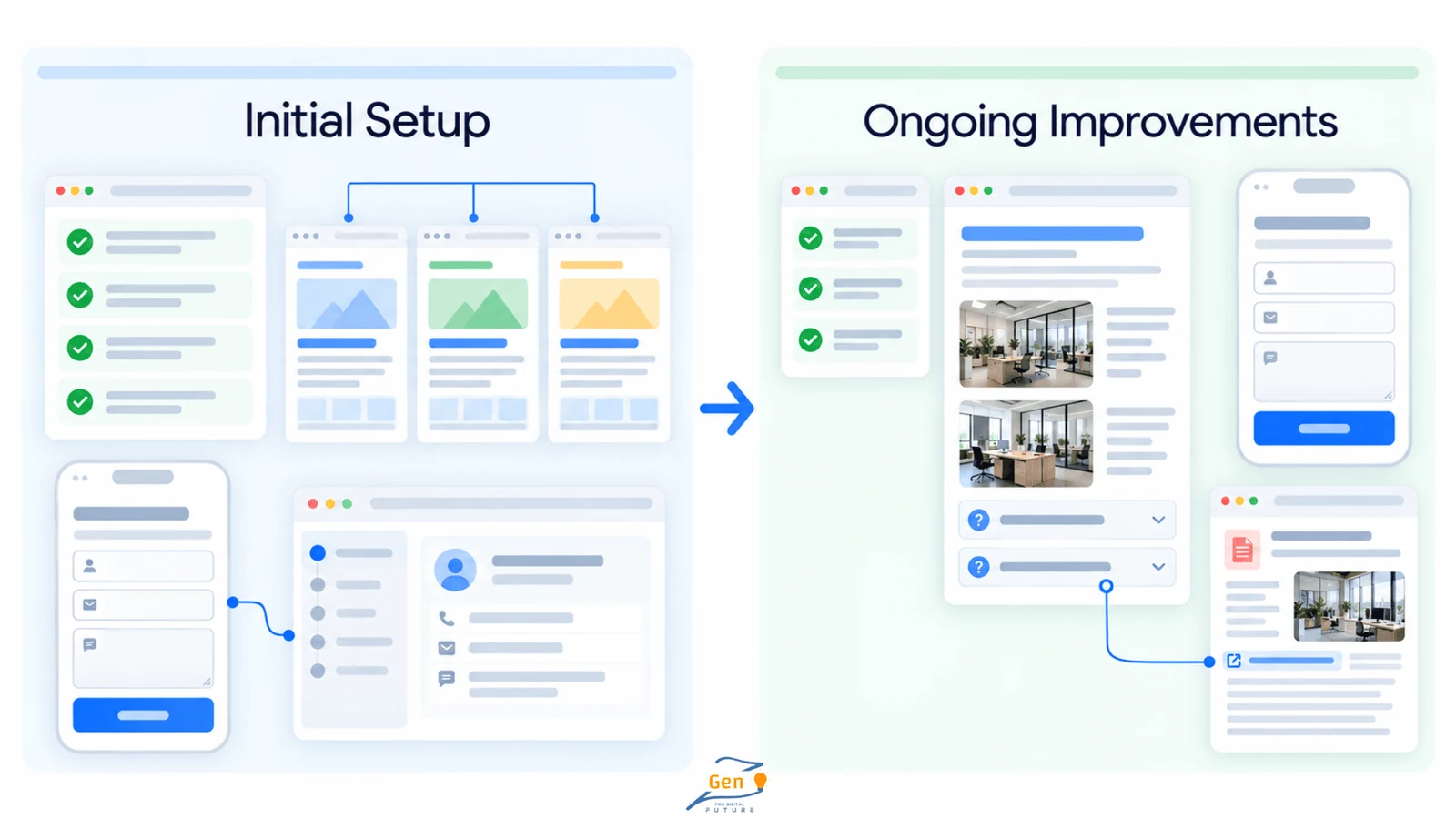 initial seo setup and ongoing improvements for a service business